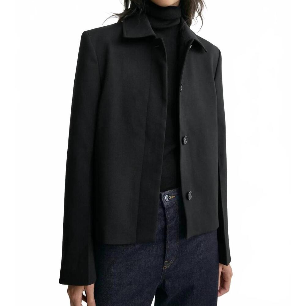 NEW TOTEME boxy twill jacket in black